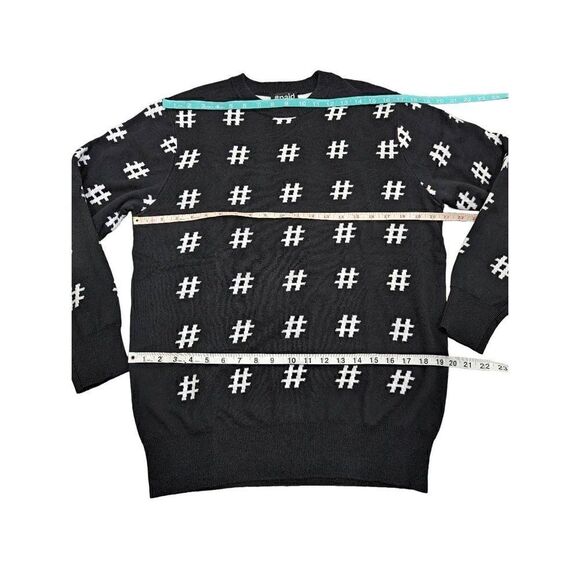 Men's Crew neck black hashtag sweater Medium - Picture 3 of 7